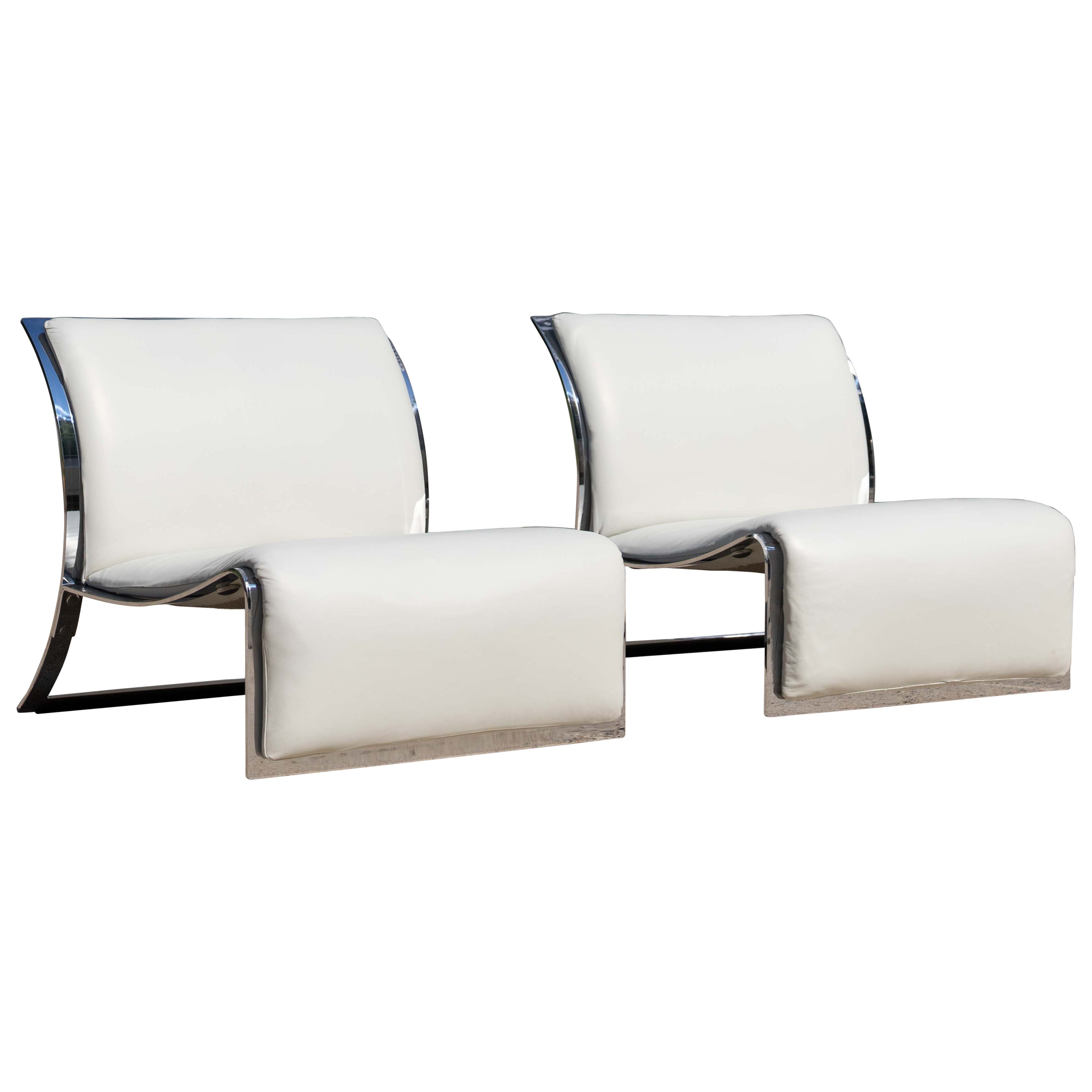 Pair Lounge Chairs by Vittorio Introini for Saporiti, Italy