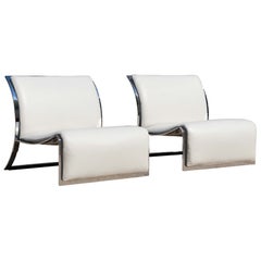 Pair Lounge Chairs by Vittorio Introini for Saporiti, Italy