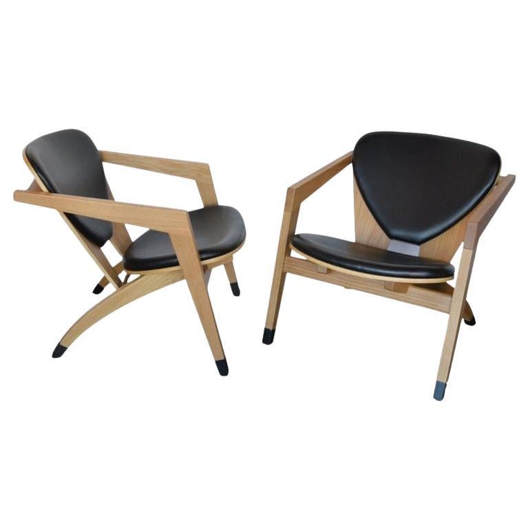 Coppia di sedie da salotto nello stile di Hans Wegner "Butterfly Model 460" per Getama