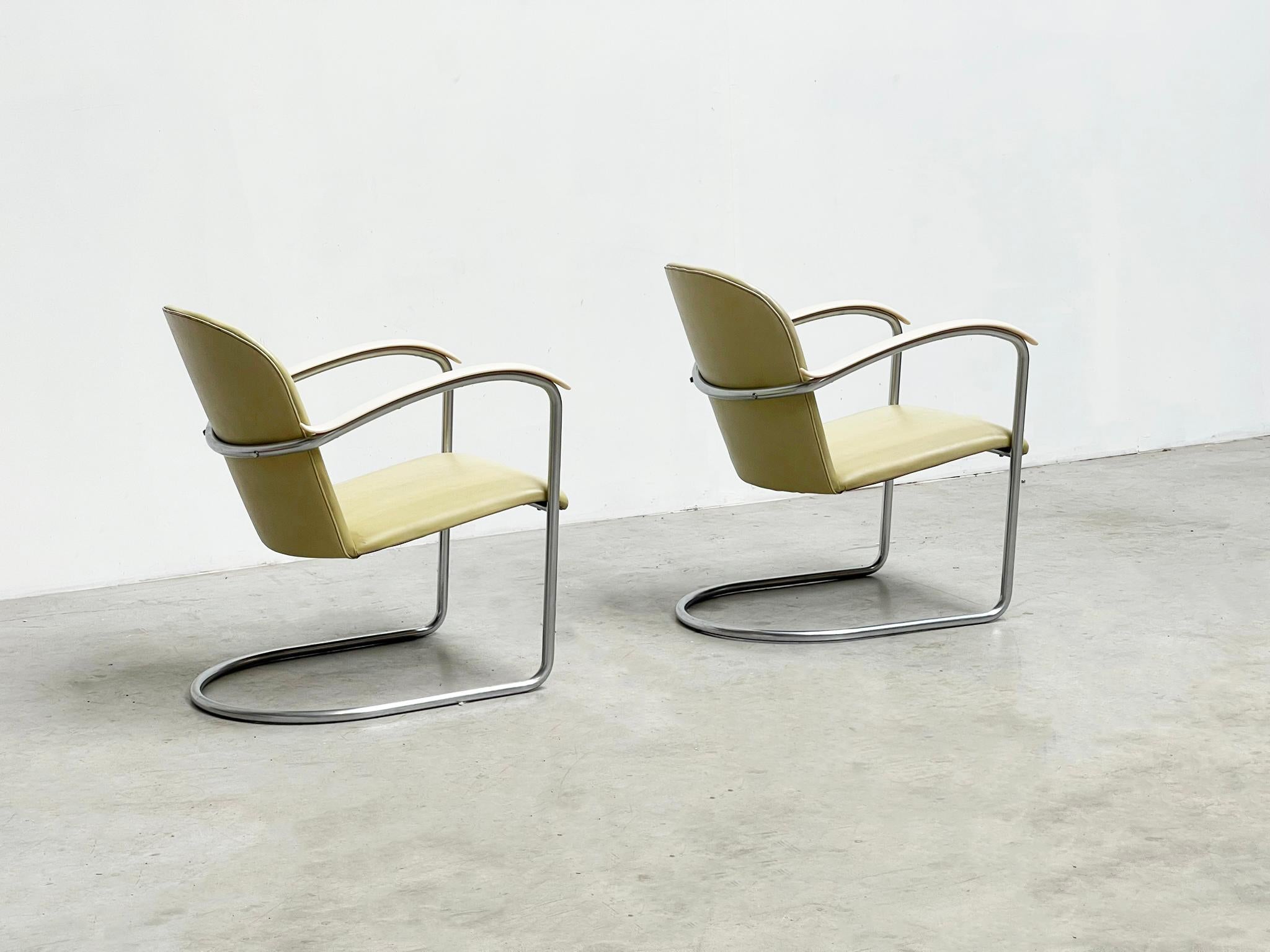 Paar Loungesessel Modell 414 von WH Gispen, Modell 414 (Ende des 20. Jahrhunderts) im Angebot