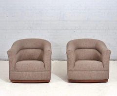 Pair Lounge Chairs W / Walnut Plinth Base, 1960