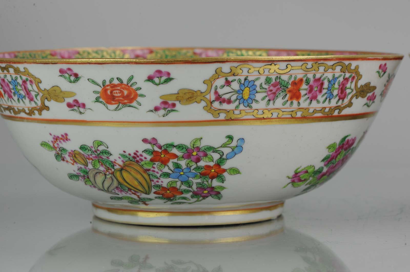 Pair of Lovely Antique Chinese Famille Rose Bowl Qing Fruits and Flower 7