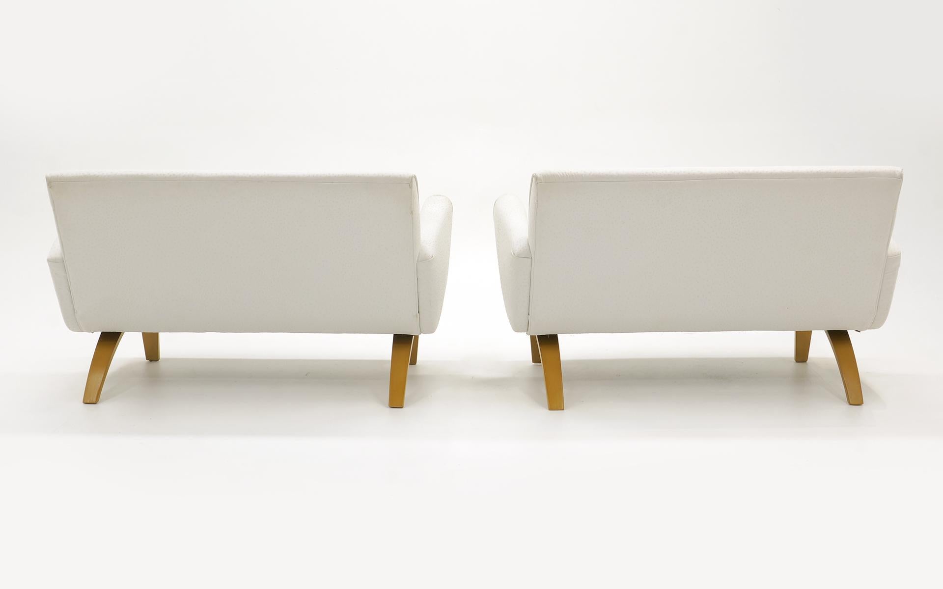 Mid-Century Modern Pair of Loveseats / Settees with Arms by Thonet