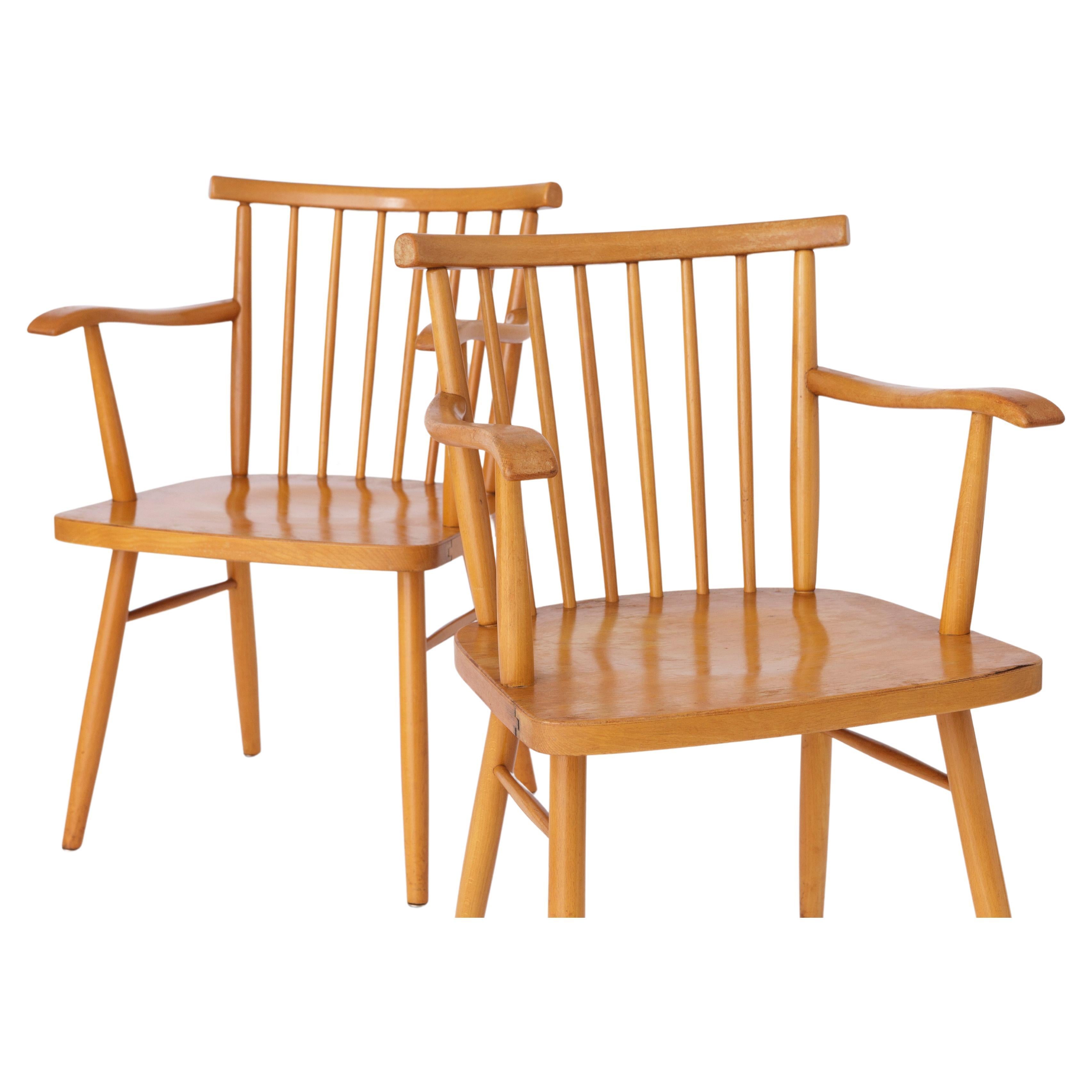 Pair Lübke Chairs 1950s Vintage Germany