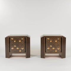 Pair Luciano Frigerio for Frigerio di Desio Chiaro di Luna Nightstands