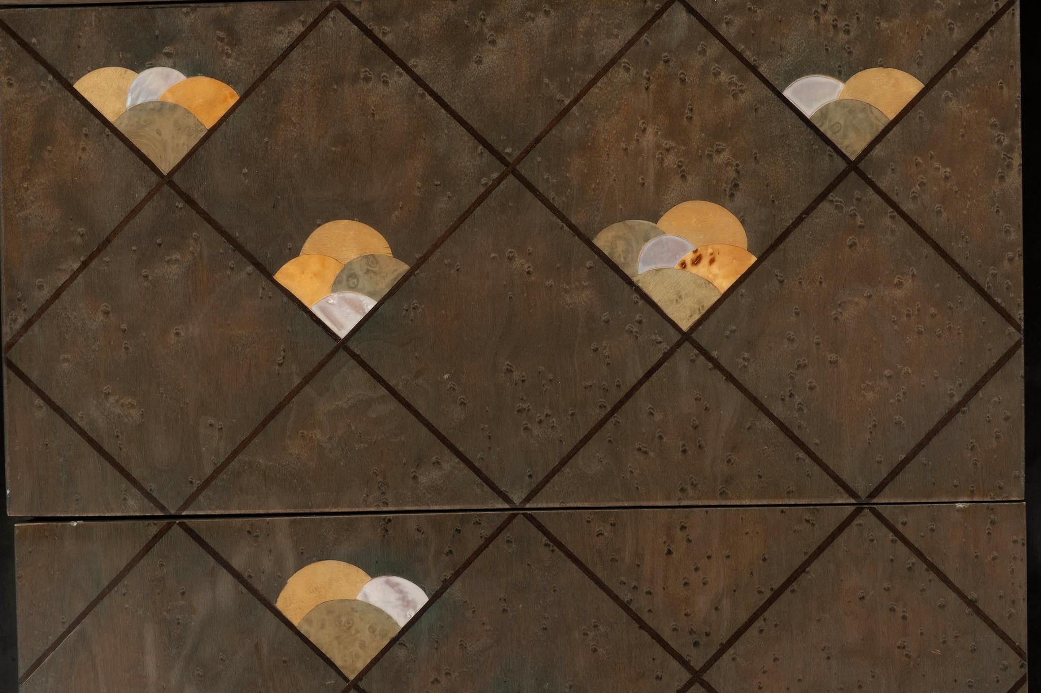 Paire de tables de chevet Luciano Frigerio pour Frigerio Di Desio Chiaro di Luna en vente 1