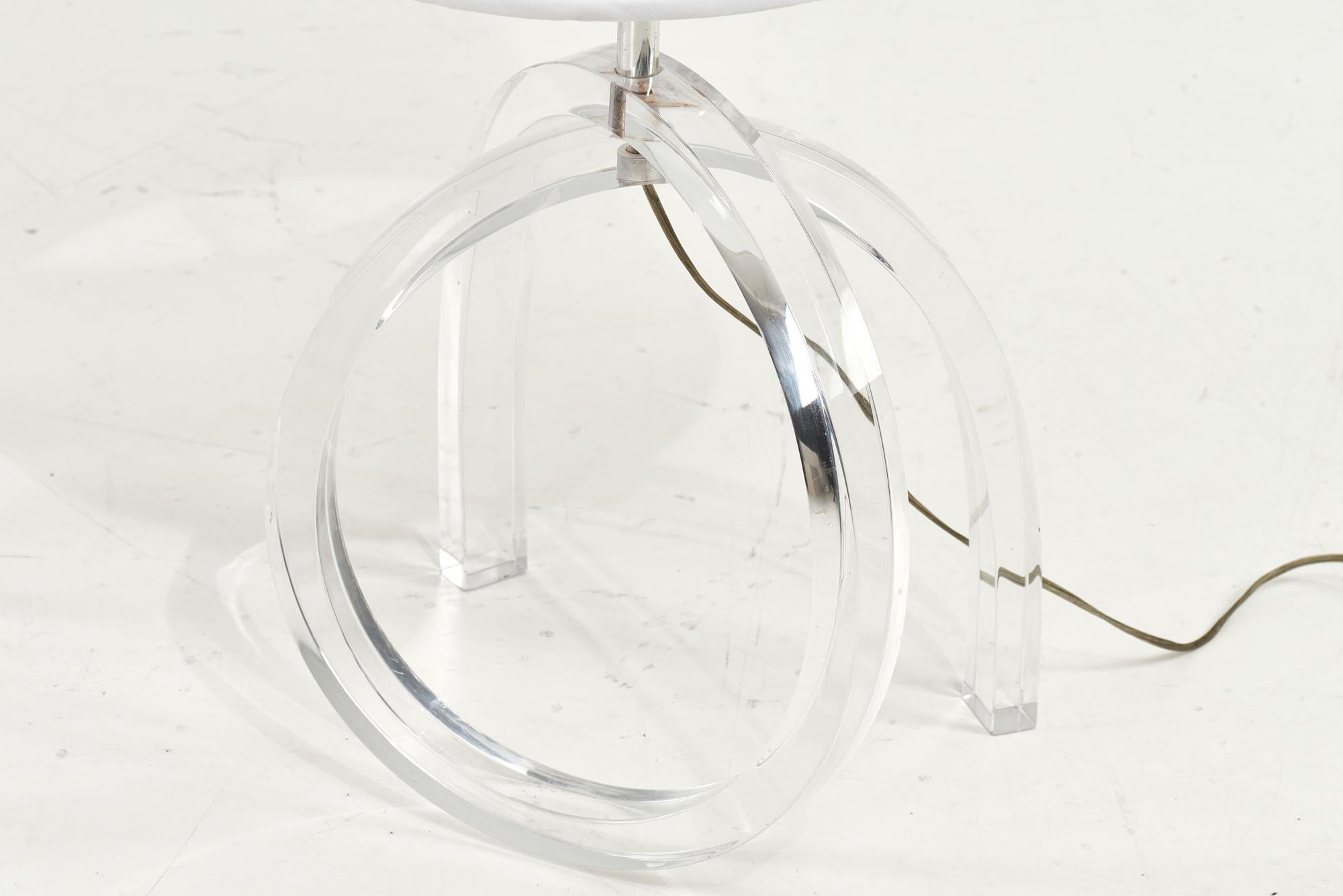 Mid-20th Century Pair Lucite Pretzel Table Lamps Herb Ritts Astrolite, 1960