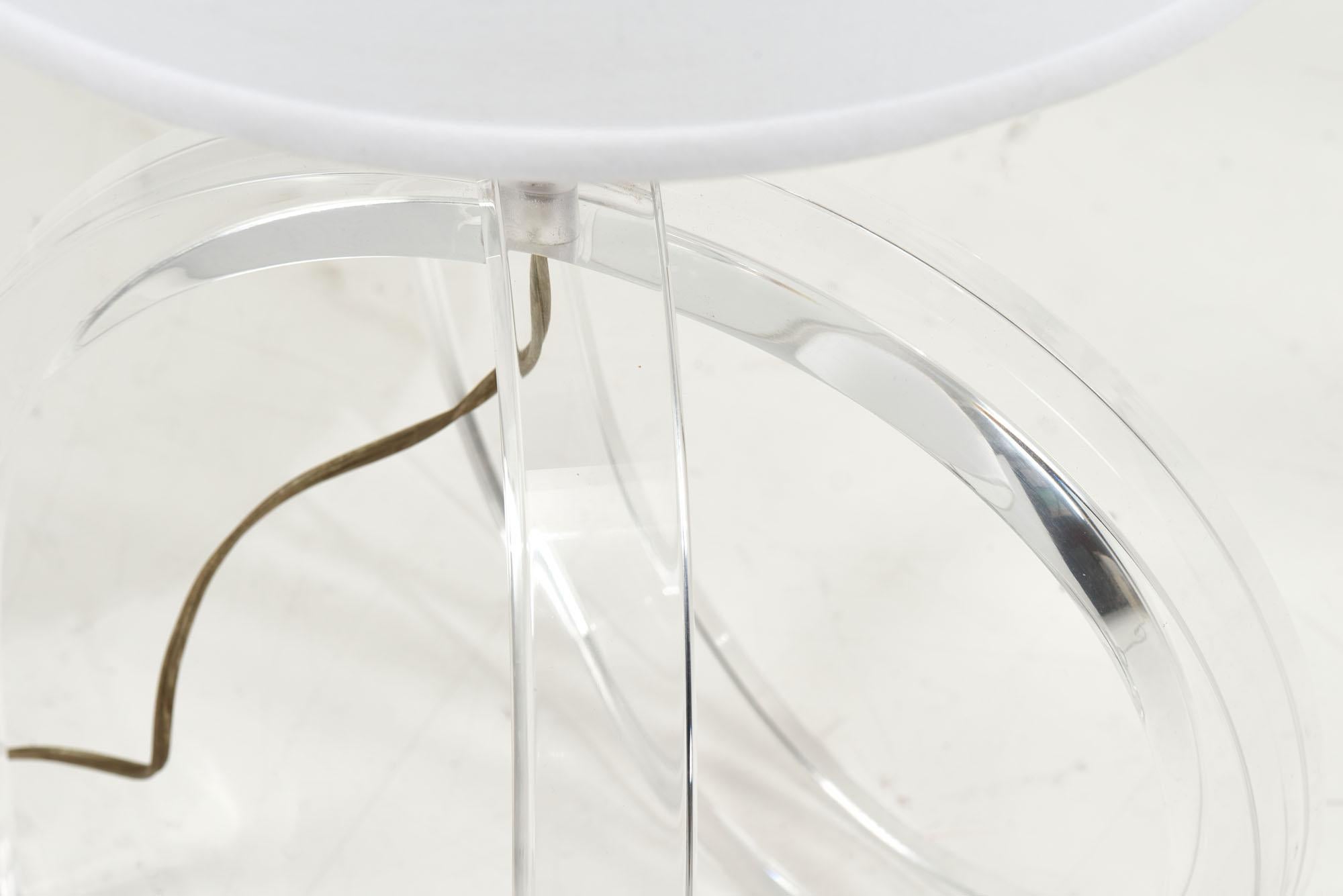 Pair Lucite Pretzel Table Lamps Herb Ritts Astrolite, 1960 1