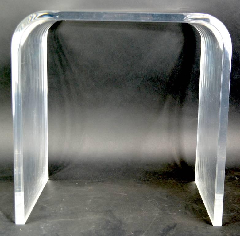 Pair of Lucite Waterfall Side Tables For Sale 2