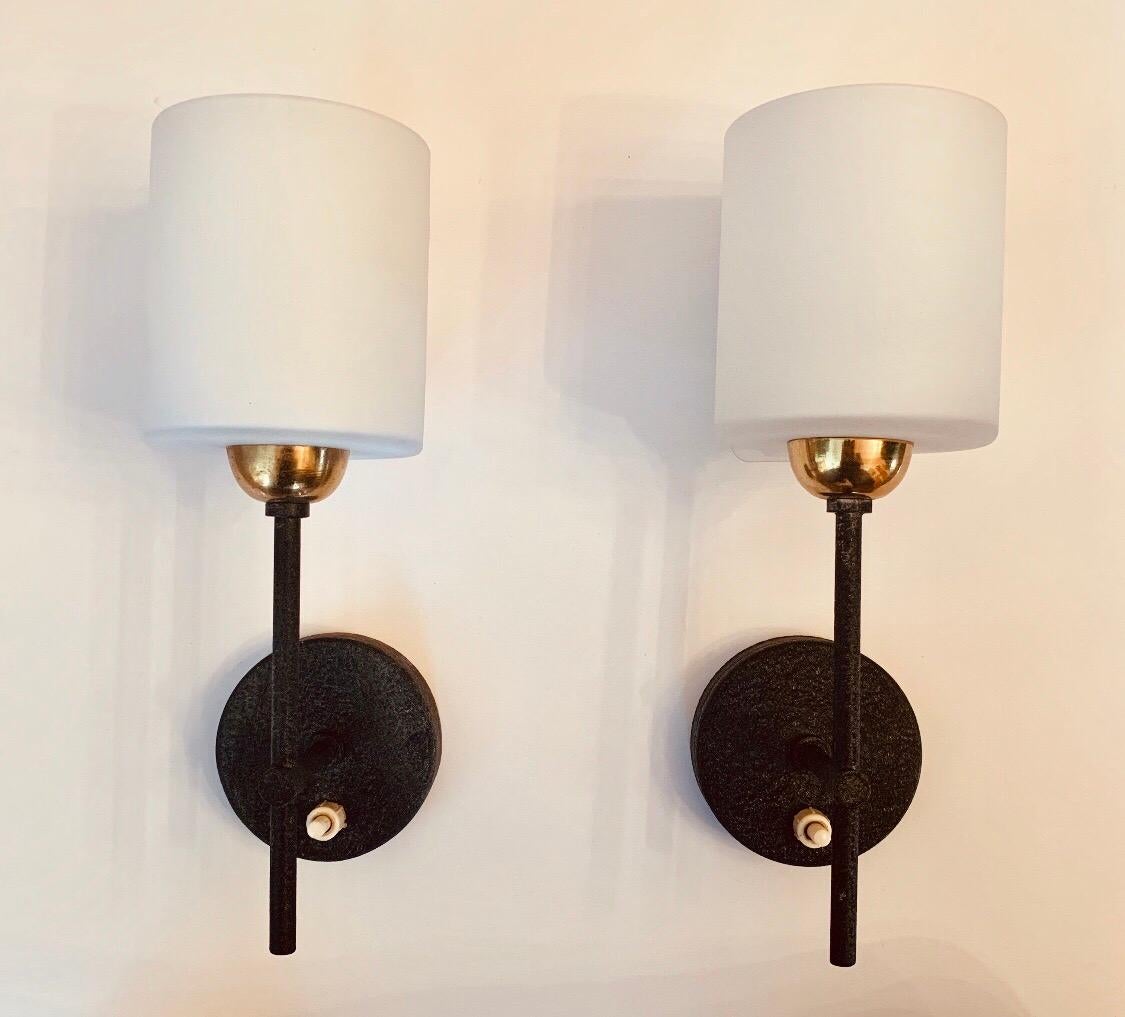 Pair of Lunel French 1960s Wall Lights For Sale 5