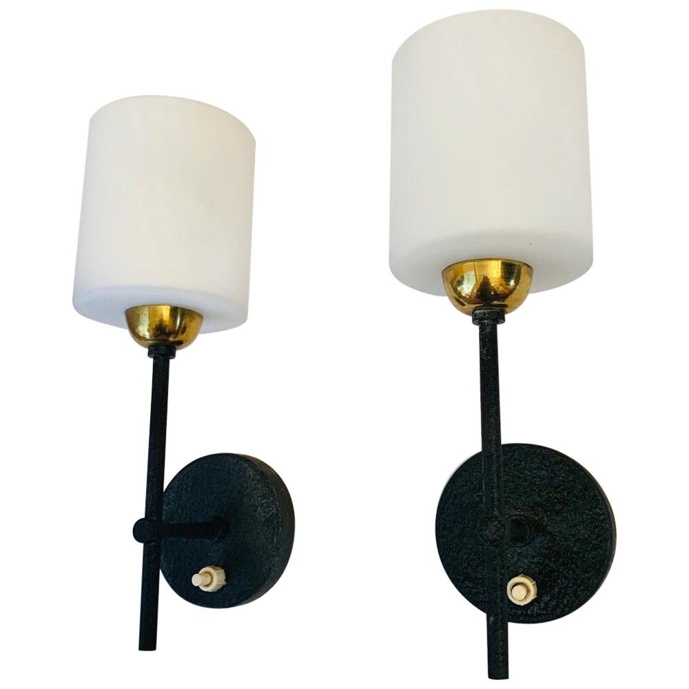 Pair of Lunel French 1960s Wall Lights