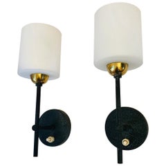 Vintage Pair of Lunel French 1960s Wall Lights