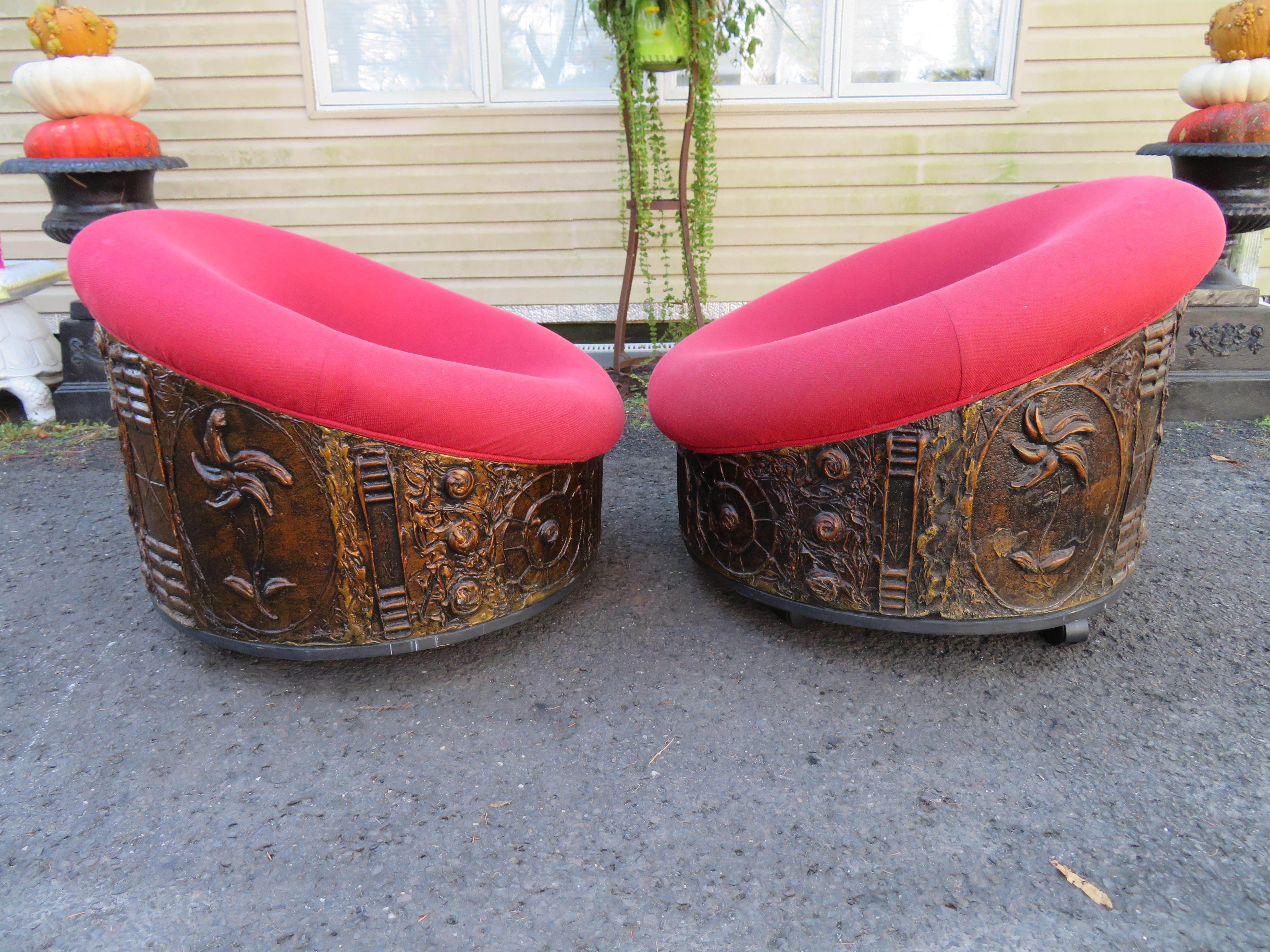 American Magnificent Adrian Pearsall Brutalist Pod Lounge Chairs Mid-Century Modern, Pair For Sale
