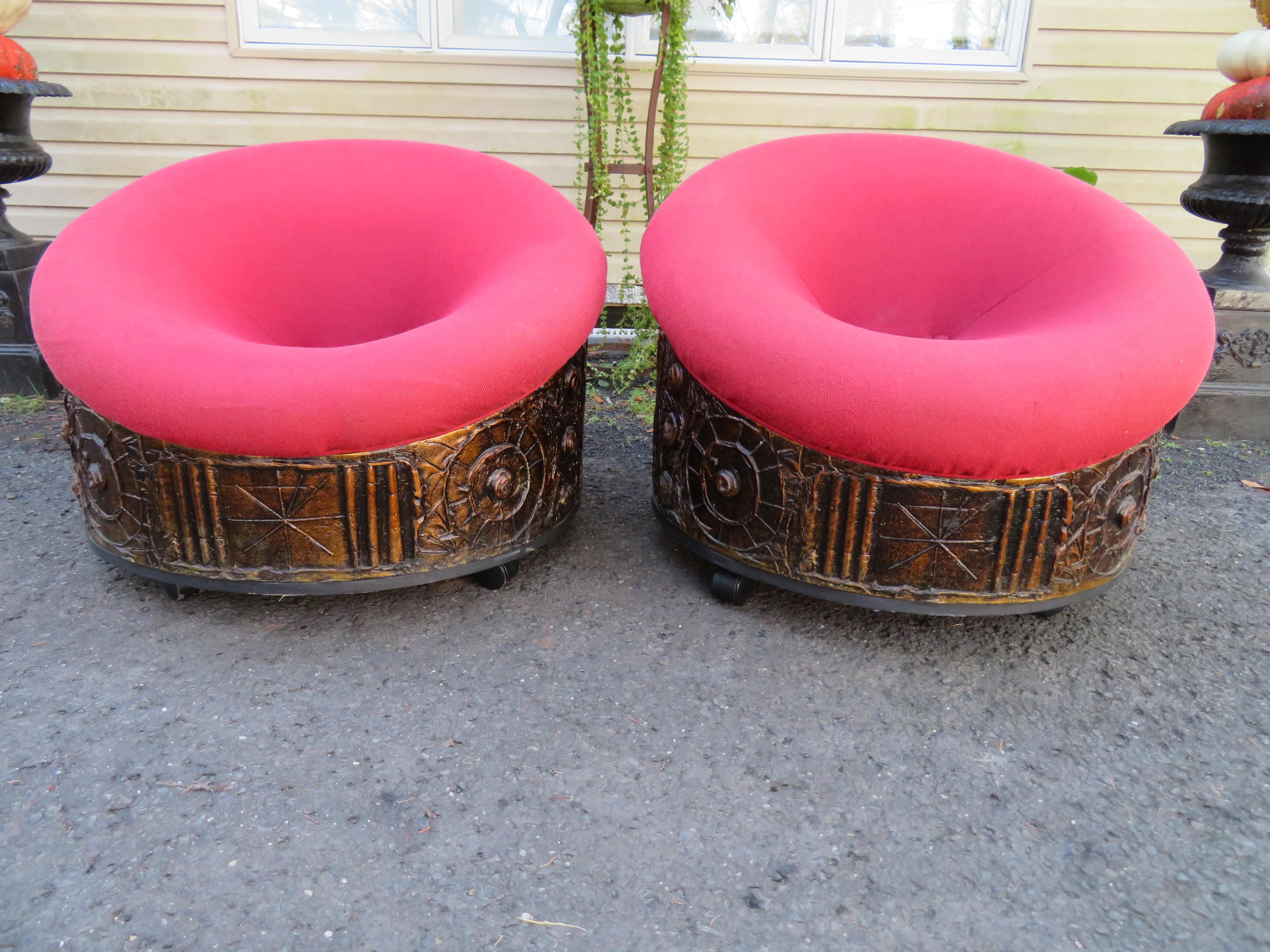 Magnificent Adrian Pearsall Brutalist Pod Lounge Chairs Mid-Century Modern, Pair In Good Condition For Sale In Pemberton, NJ
