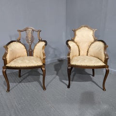 Pair Mahogany Art Noveau Side Chairs