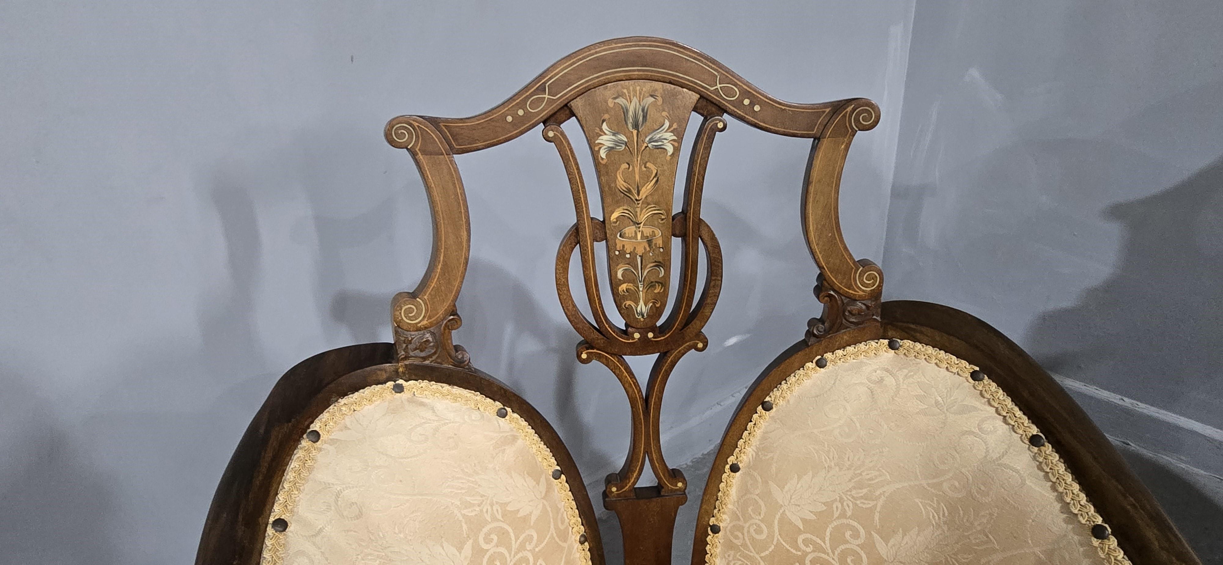 Paar Mahagoni Jugendstil Beistellstühle im Zustand „Gut“ im Angebot in Swadlincote, GB