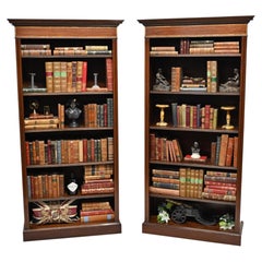 Pair Mahogany Bookcases Open Front Sheraton Bespoke
