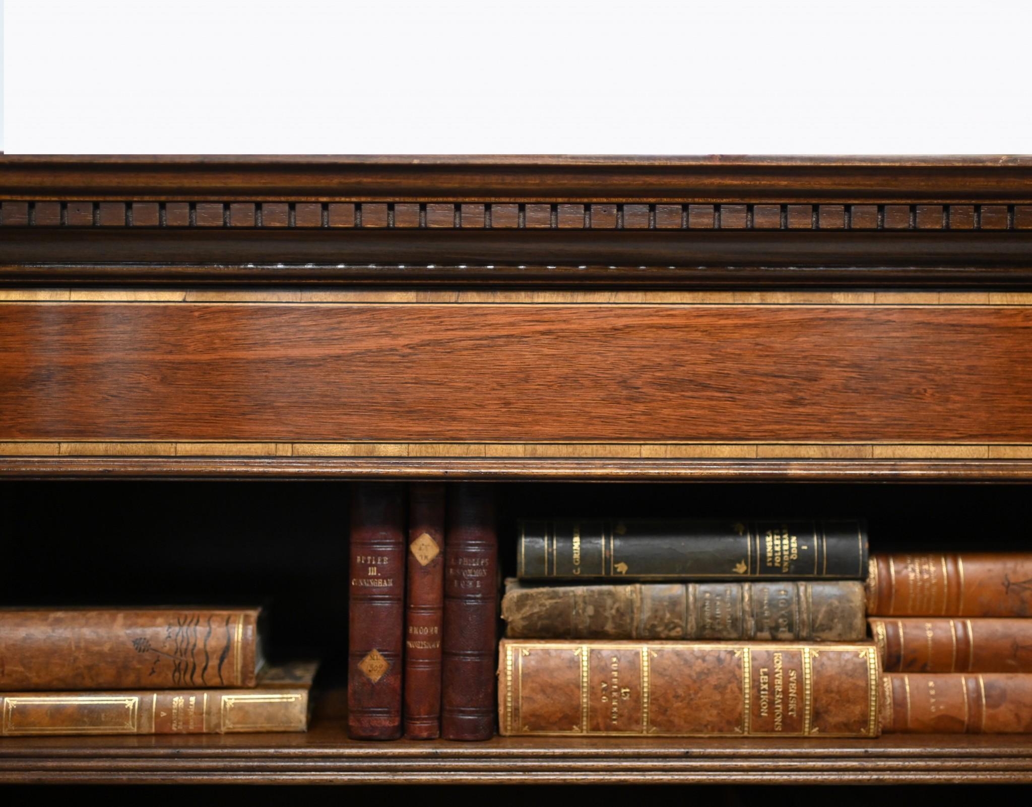 Pair Mahogany Bookcases Open Front Sheraton For Sale 5