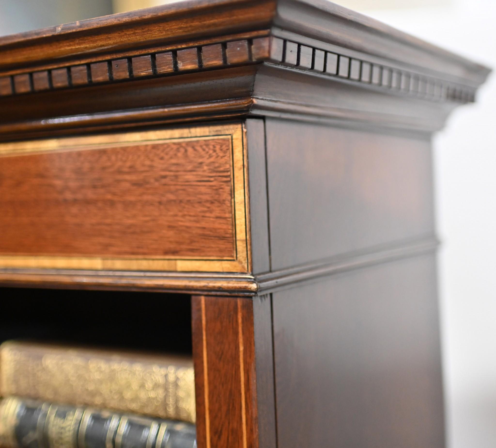 Pair Mahogany Bookcases Open Front Sheraton For Sale 6