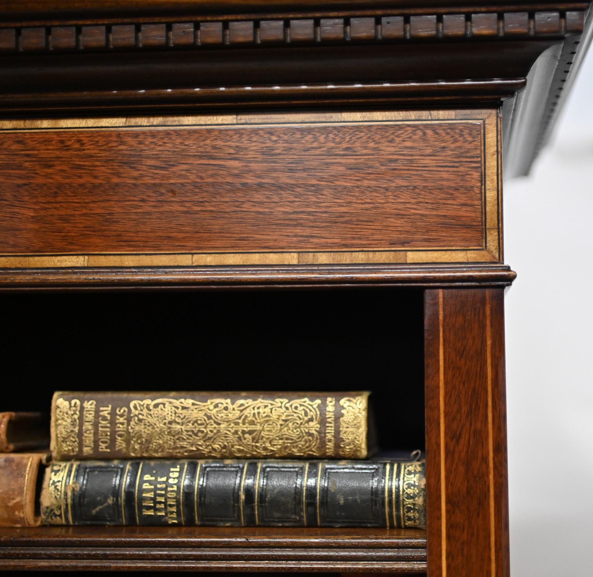 Pair Mahogany Bookcases Open Front Sheraton For Sale 7