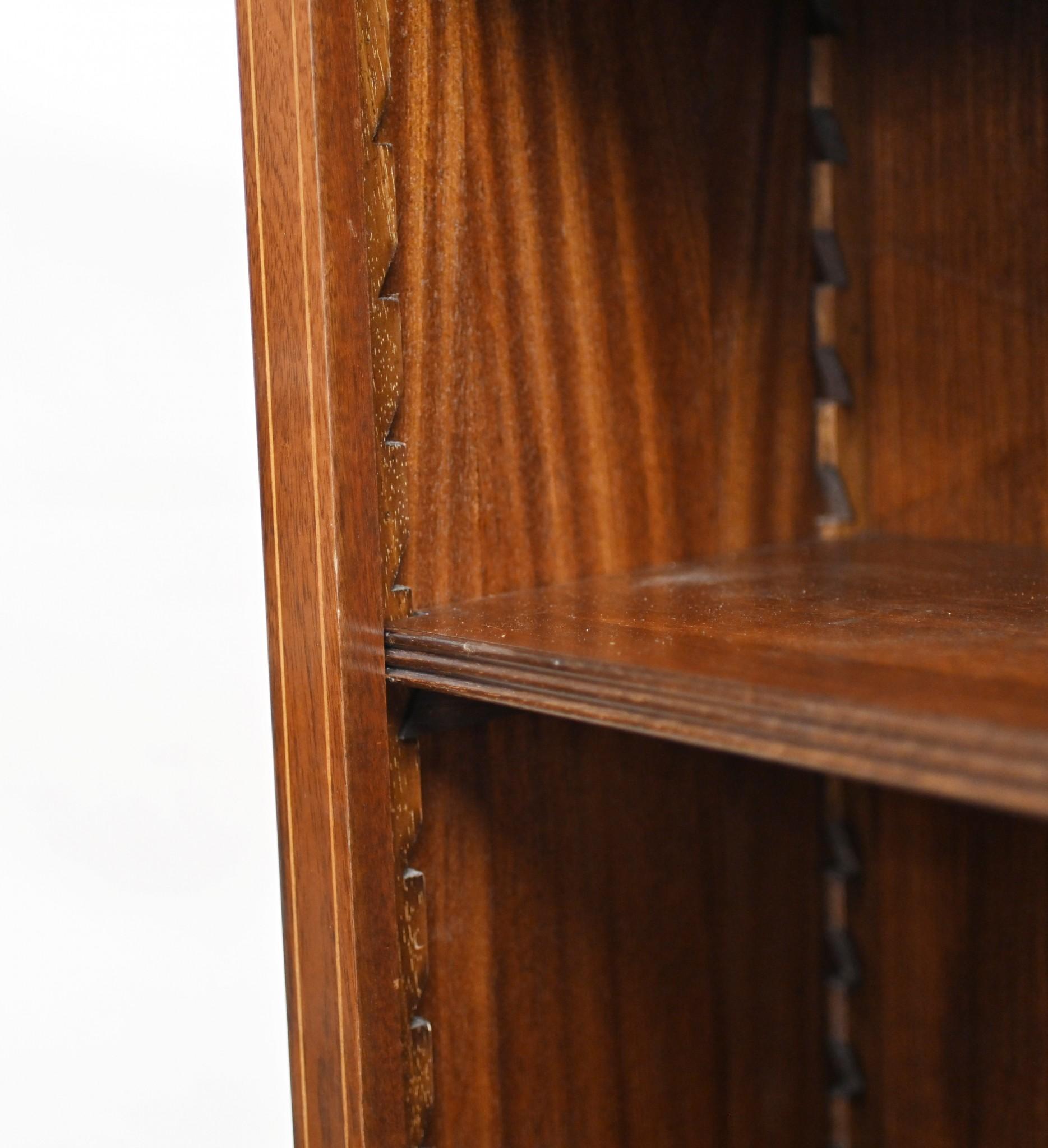 Pair Mahogany Bookcases Open Front Sheraton For Sale 3