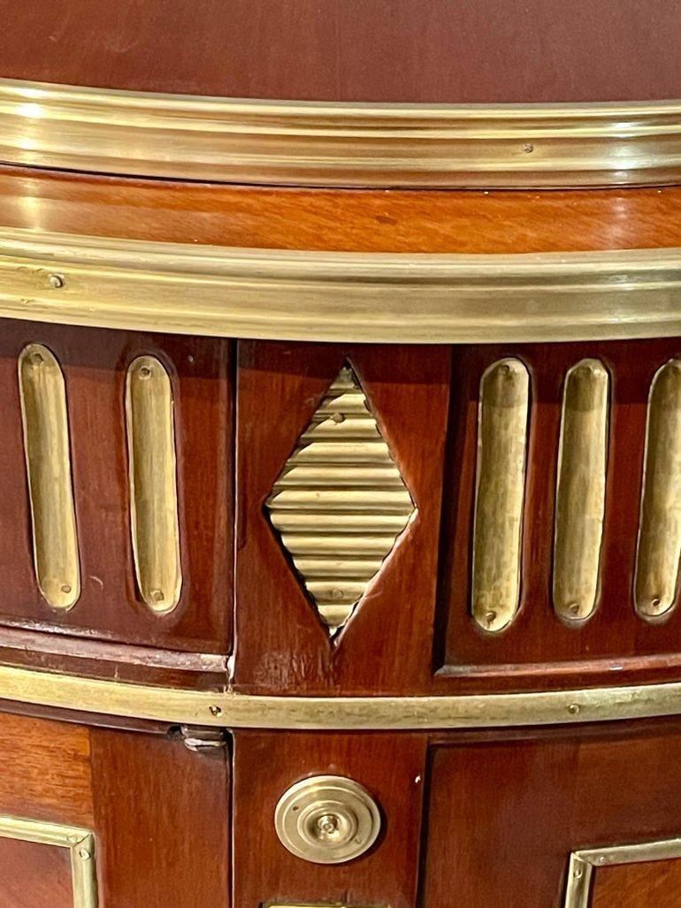 Russian Neoclassical, Demilune Servers, Mahogany, Brass, 20th C. 6