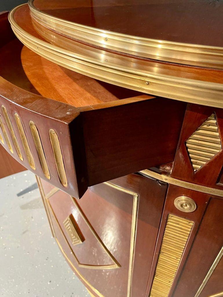 Russian Neoclassical, Demilune Servers, Mahogany, Brass, 20th C. 7