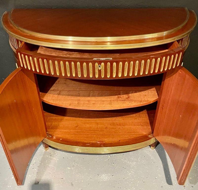 Russian Neoclassical, Demilune Servers, Mahogany, Brass, 20th C. 8