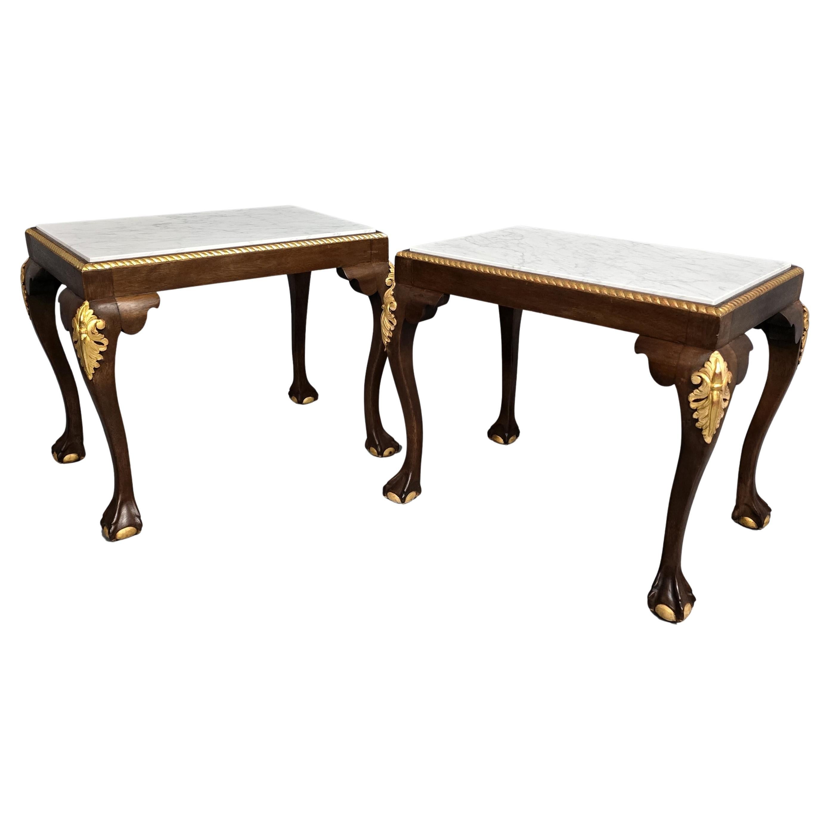 Pair Mahogany Lamp Tables