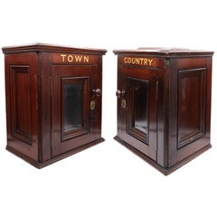 Pair Mahogany Letter Boxes from an English Country House, ca. 1860