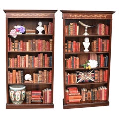 Pair Mahogany Open Front Bookcase - Regency Sheraton Bookcase Bespoke