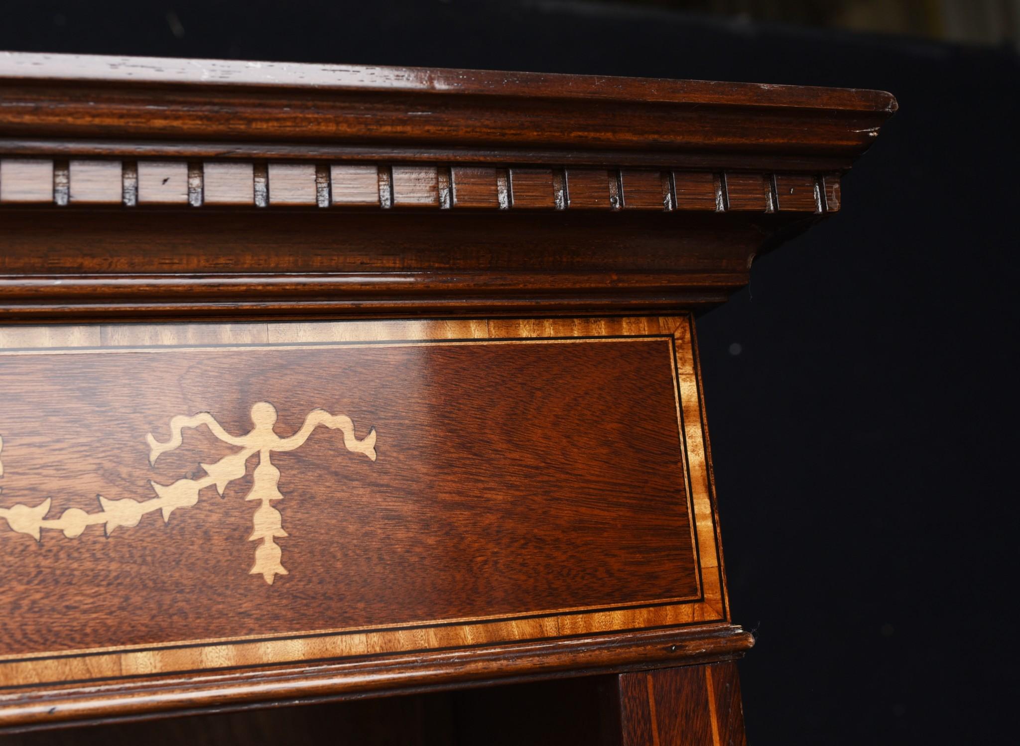 Pair Mahogany Open Front Bookcase - Regency Sheraton Bookcase For Sale 6