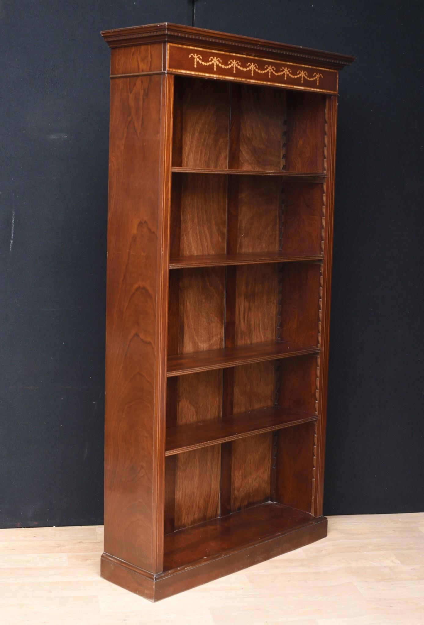 Pair Mahogany Open Front Bookcase - Regency Sheraton Bookcase For Sale 8