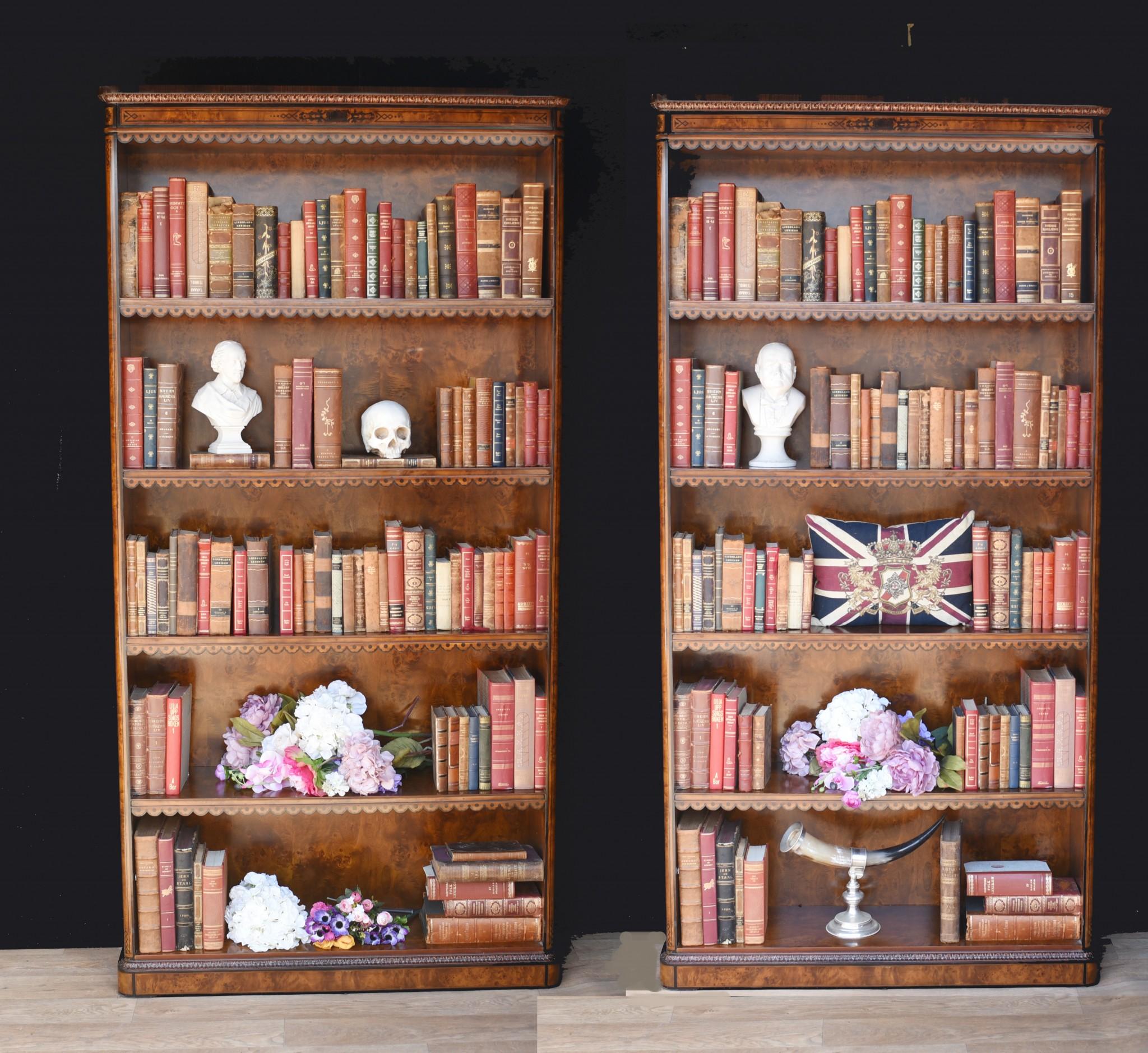 Pair Mahogany Open Front Bookcase - Regency Sheraton Bookcase For Sale 9
