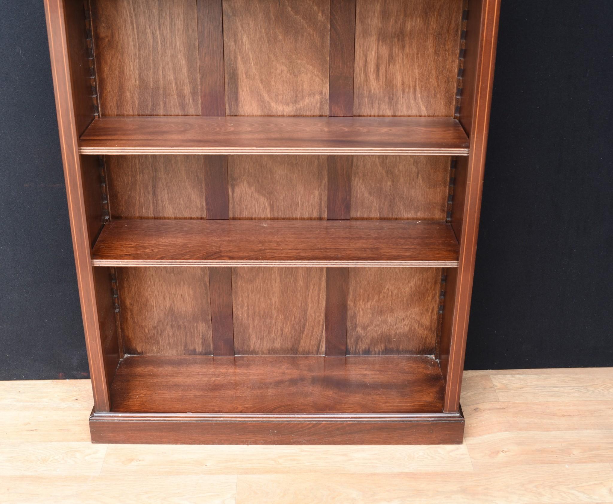 Late 20th Century Pair Mahogany Open Front Bookcase - Regency Sheraton Bookcase For Sale