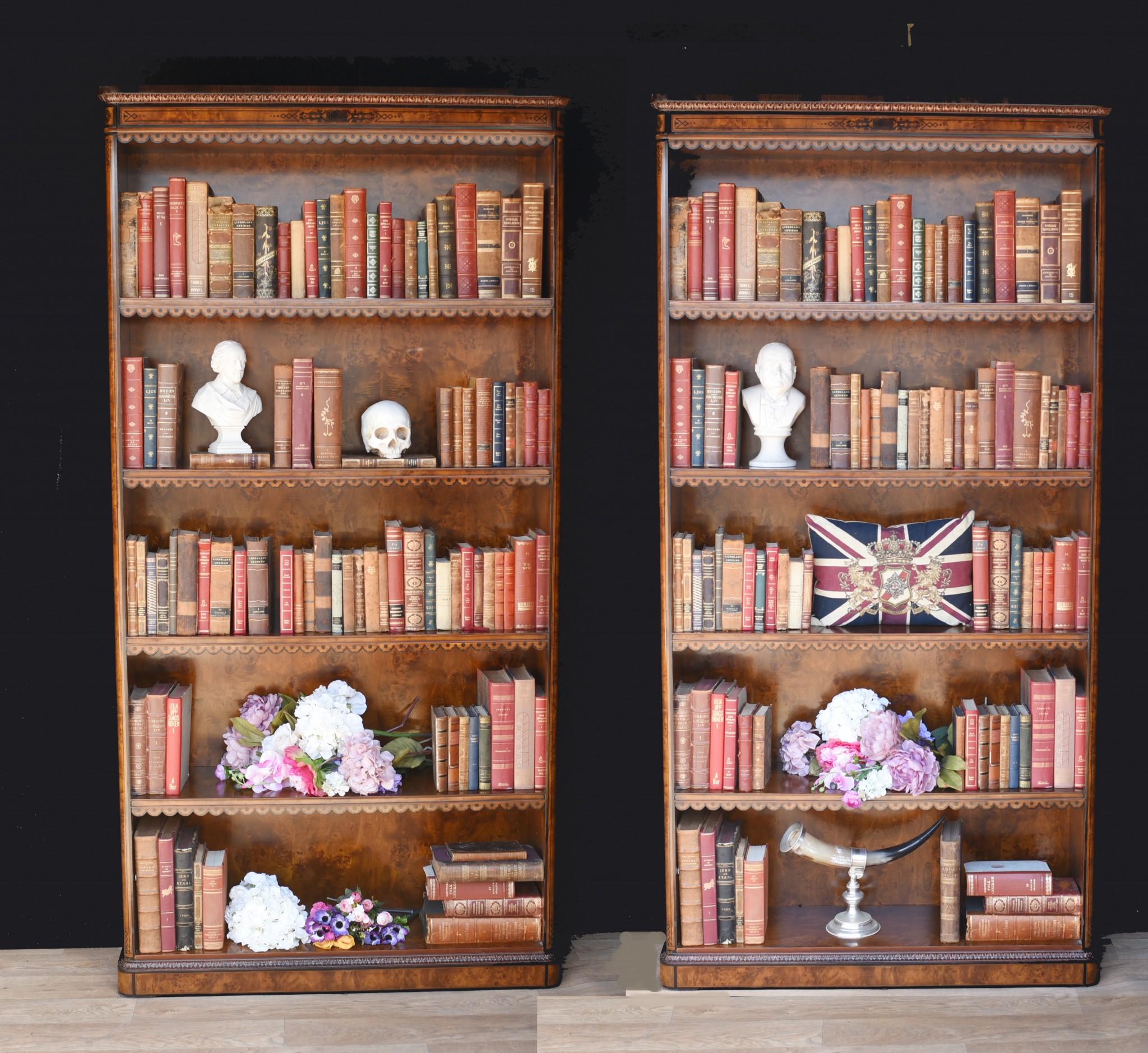 Pair Mahogany Open Front Bookcase - Regency Sheraton Bookcase For Sale 1