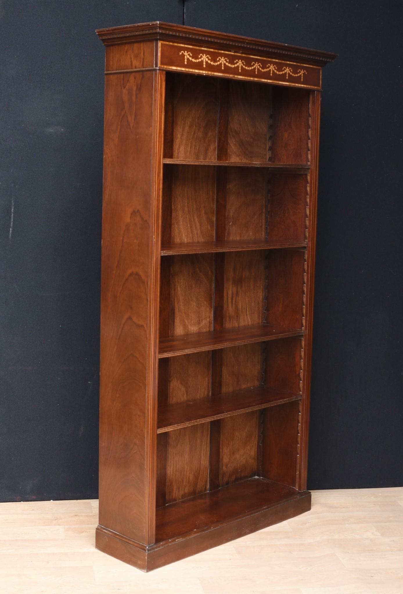 Pair Mahogany Open Front Bookcase - Regency Sheraton Bookcase For Sale 2