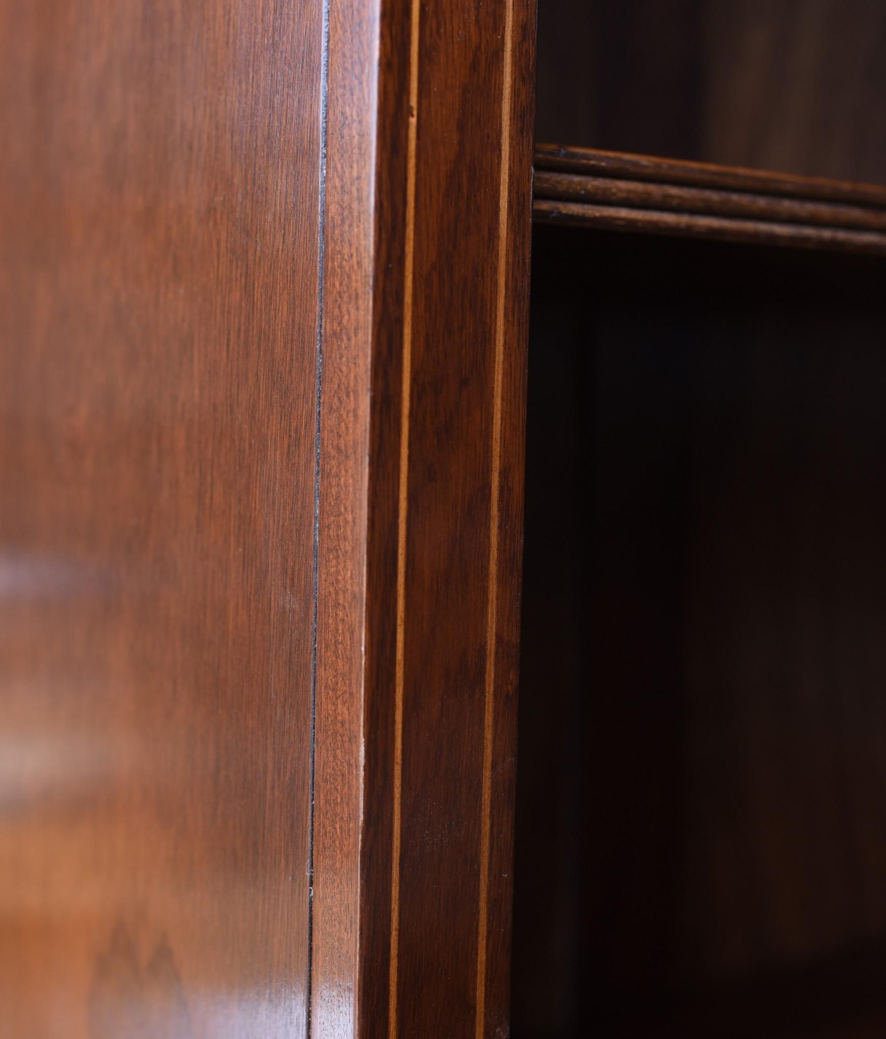 Pair Mahogany Open Front Bookcase - Regency Sheraton Bookcase For Sale 2