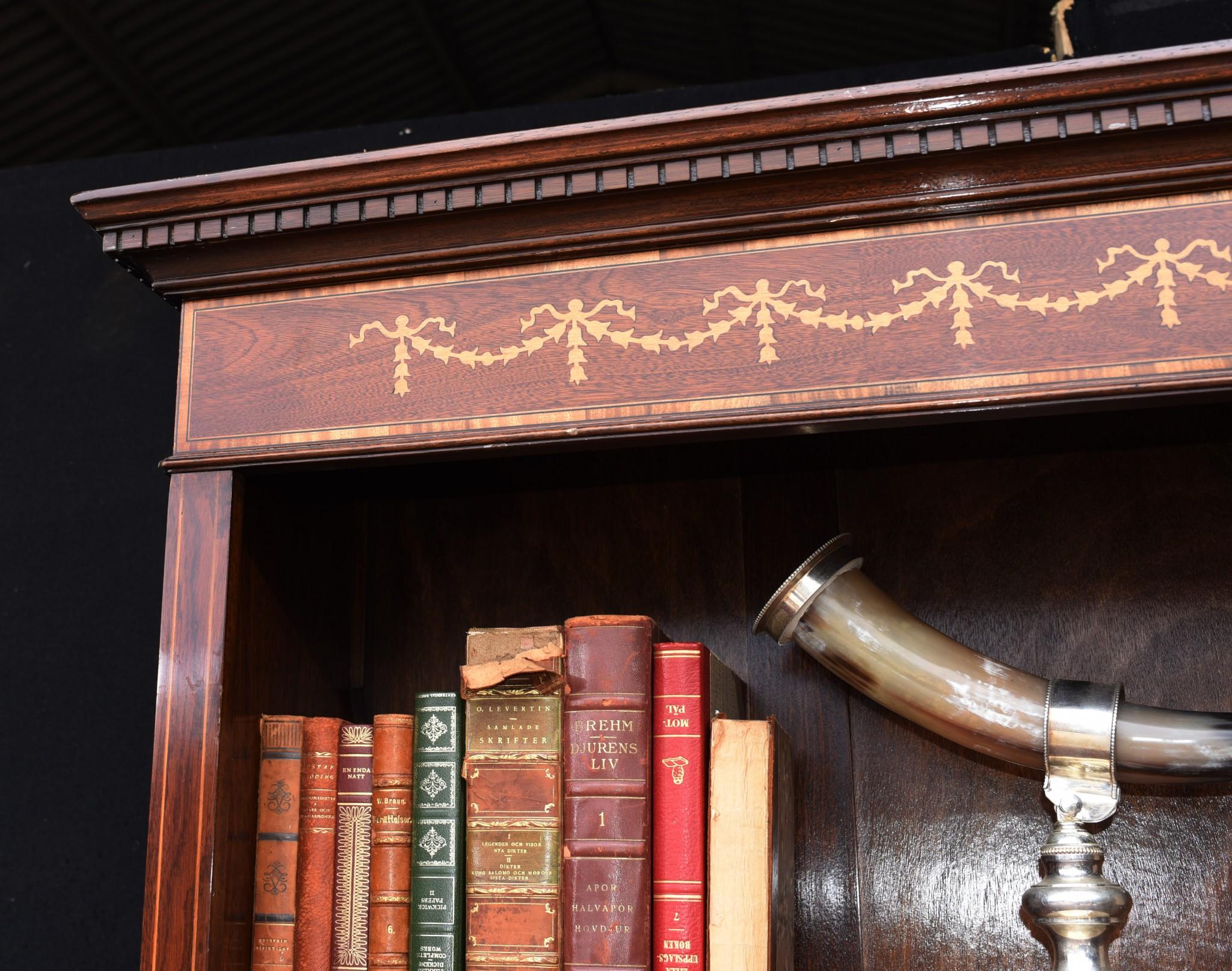 Pair Mahogany Open Front Bookcase - Regency Sheraton Bookcase For Sale 4