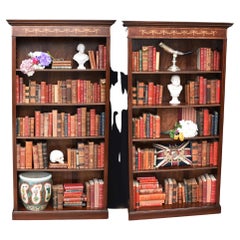 Pair Mahogany Open Front Bookcase, Regency Sheraton Bookcase