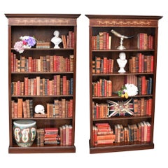 Paar Mahagoni-Bücherregale mit offener Vorderseite – Regency Sheraton-Bücherregal