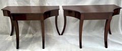 Pair Mahogany Rose Tarlow Melrose House Keats Console Tables with Three Drawers
