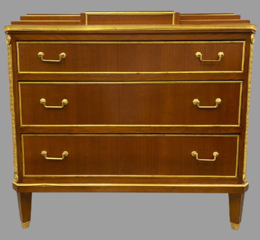 Pair Mahogany Up Russian Neoclassical Style Commodes / Nightstands In Good Condition For Sale In Stamford, CT