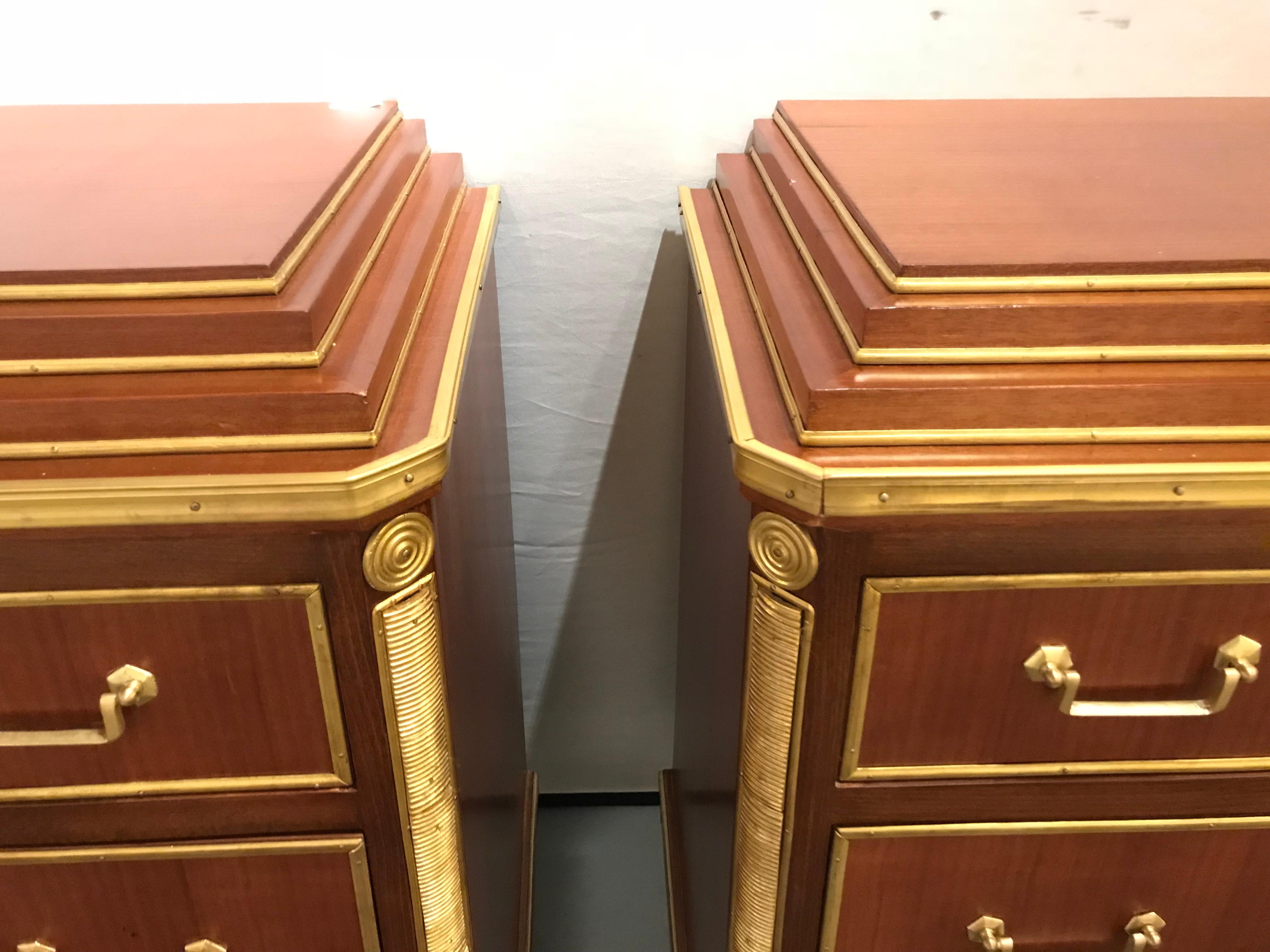 Pair Mahogany Up Russian Neoclassical Style Commodes / Nightstands For Sale 4