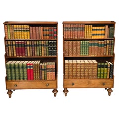 Pair Mahogany Waterfall Bookcases