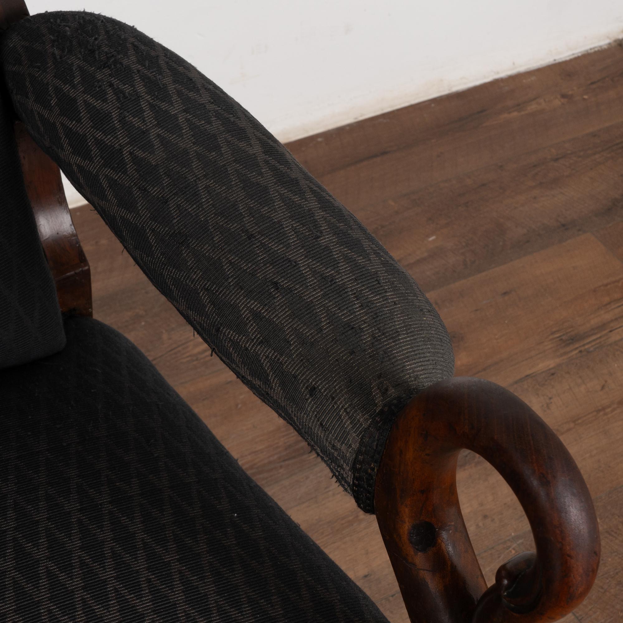 Pair, Mahogany Wingback Armchairs, Denmark circa 1840-60 1