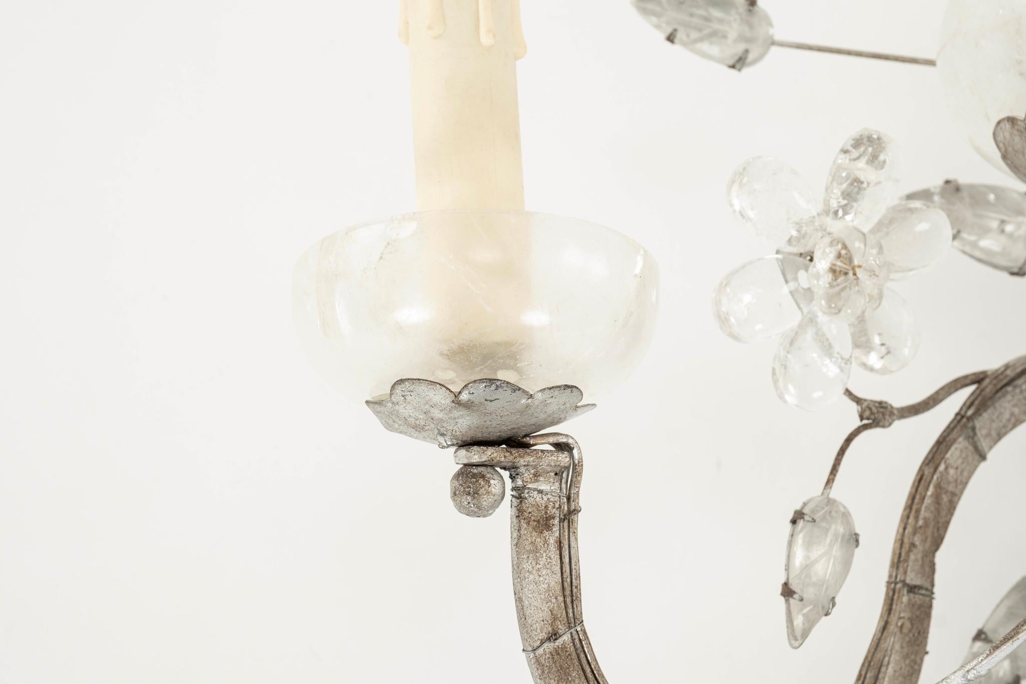 Paire d'appliques en forme d'urne en cristal de roche de style Maison Bagues en vente 4
