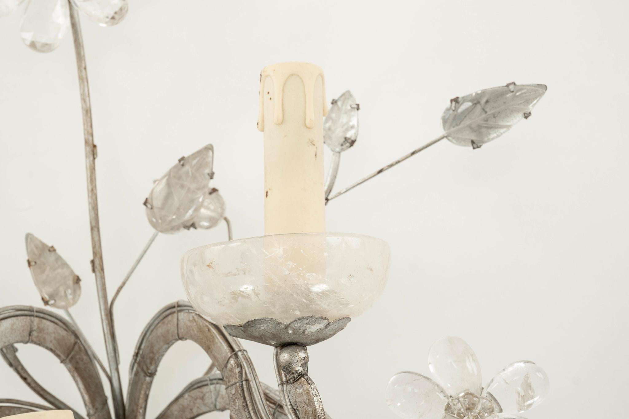 Paire d'appliques en forme d'urne en cristal de roche de style Maison Bagues en vente 7