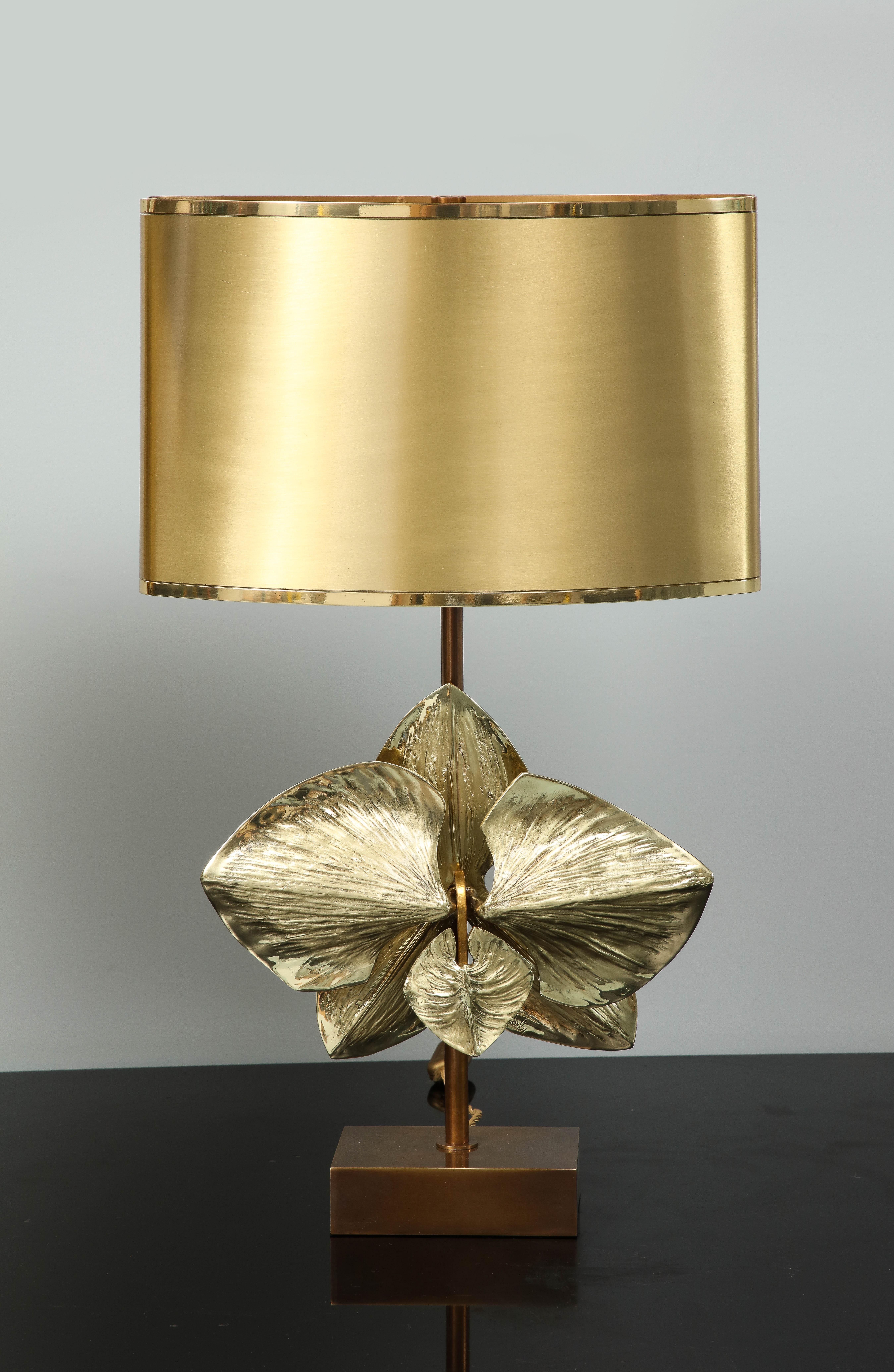 Brass Pair Maison Charles Orchidee Table Lamps For Sale
