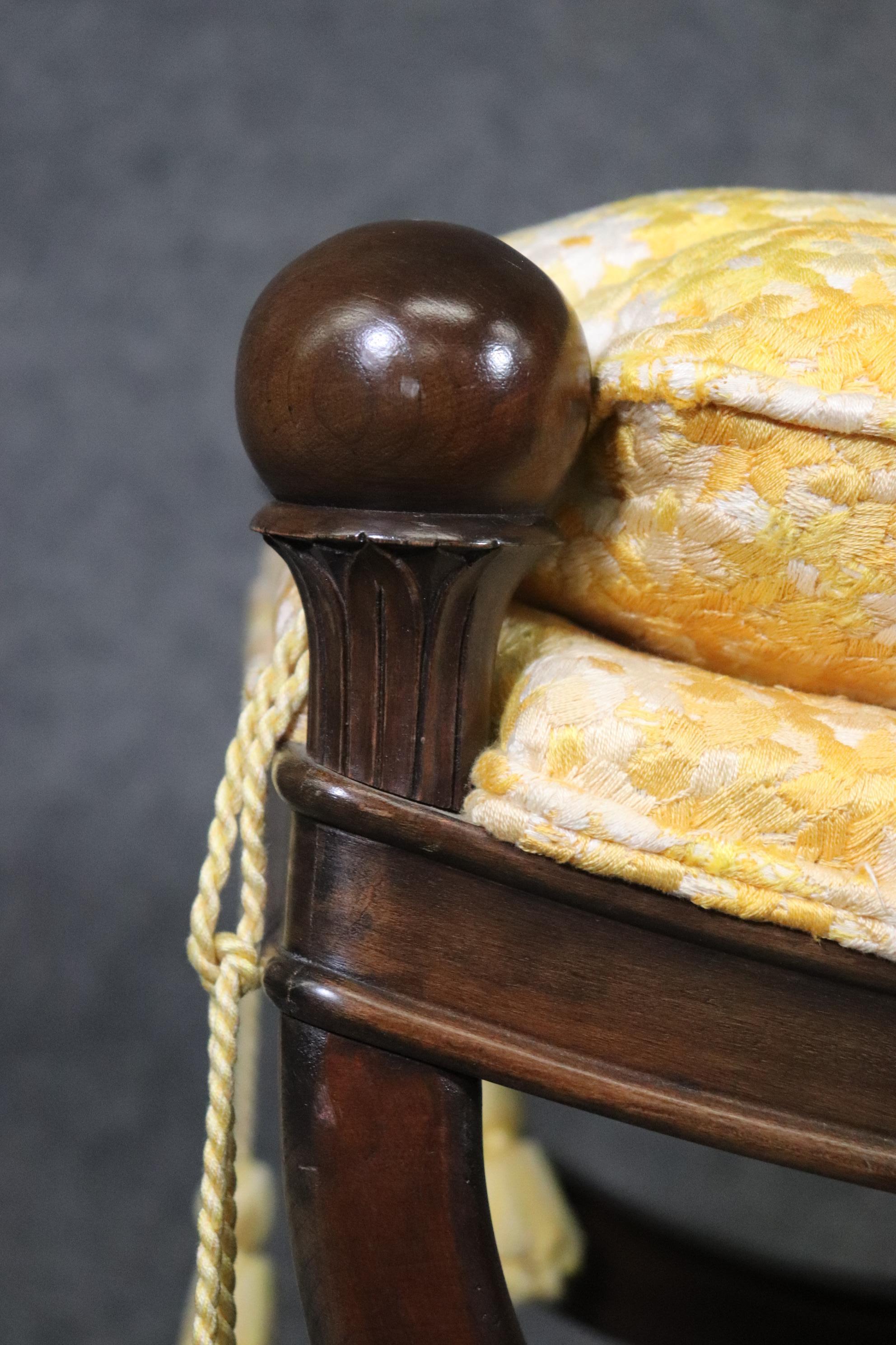 Pair Maison Jansen Attributed Mahogany French Directoire Footstools, Circa 1960s For Sale 6